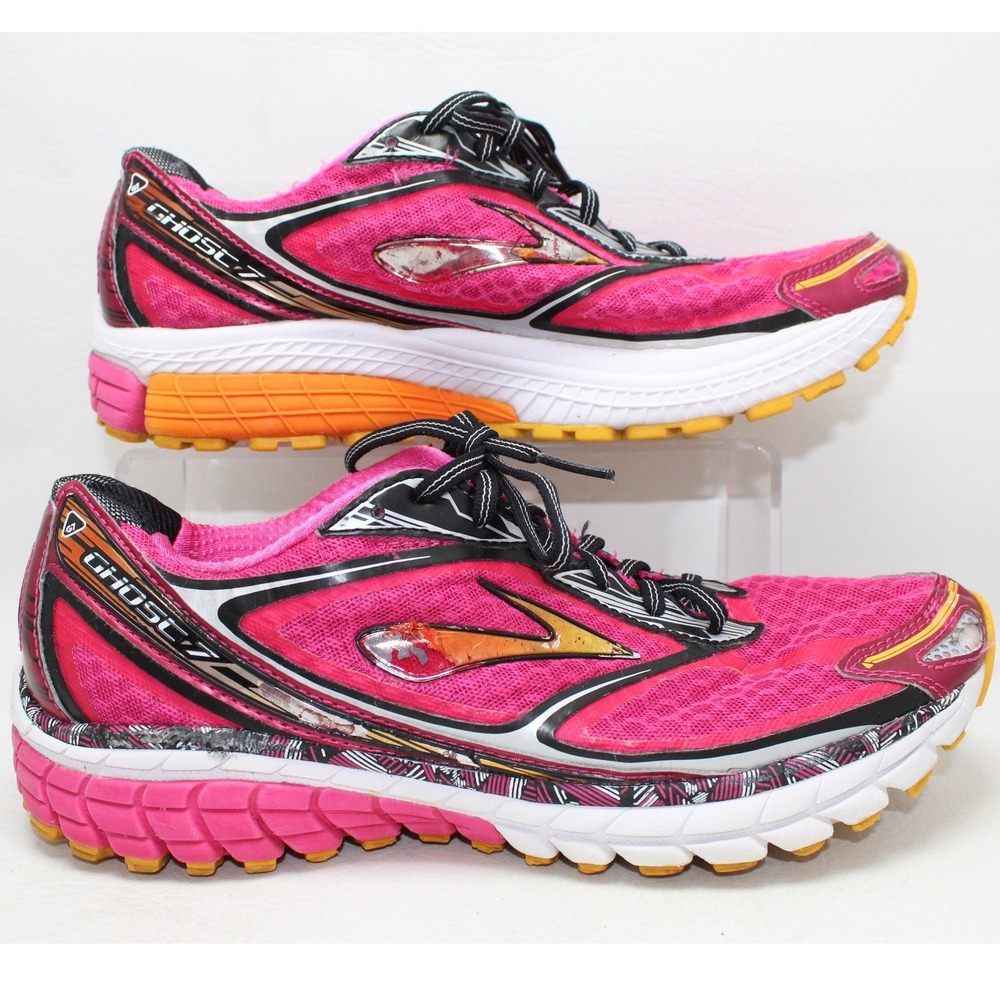 Brooks Ghost 7 Womens Running Shoes Pink Orange 1201611B591 Size 10 Medium B‎
